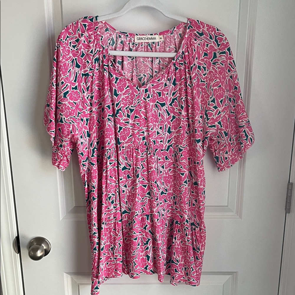 Southern Grace brand Floral Babydoll Women's Top